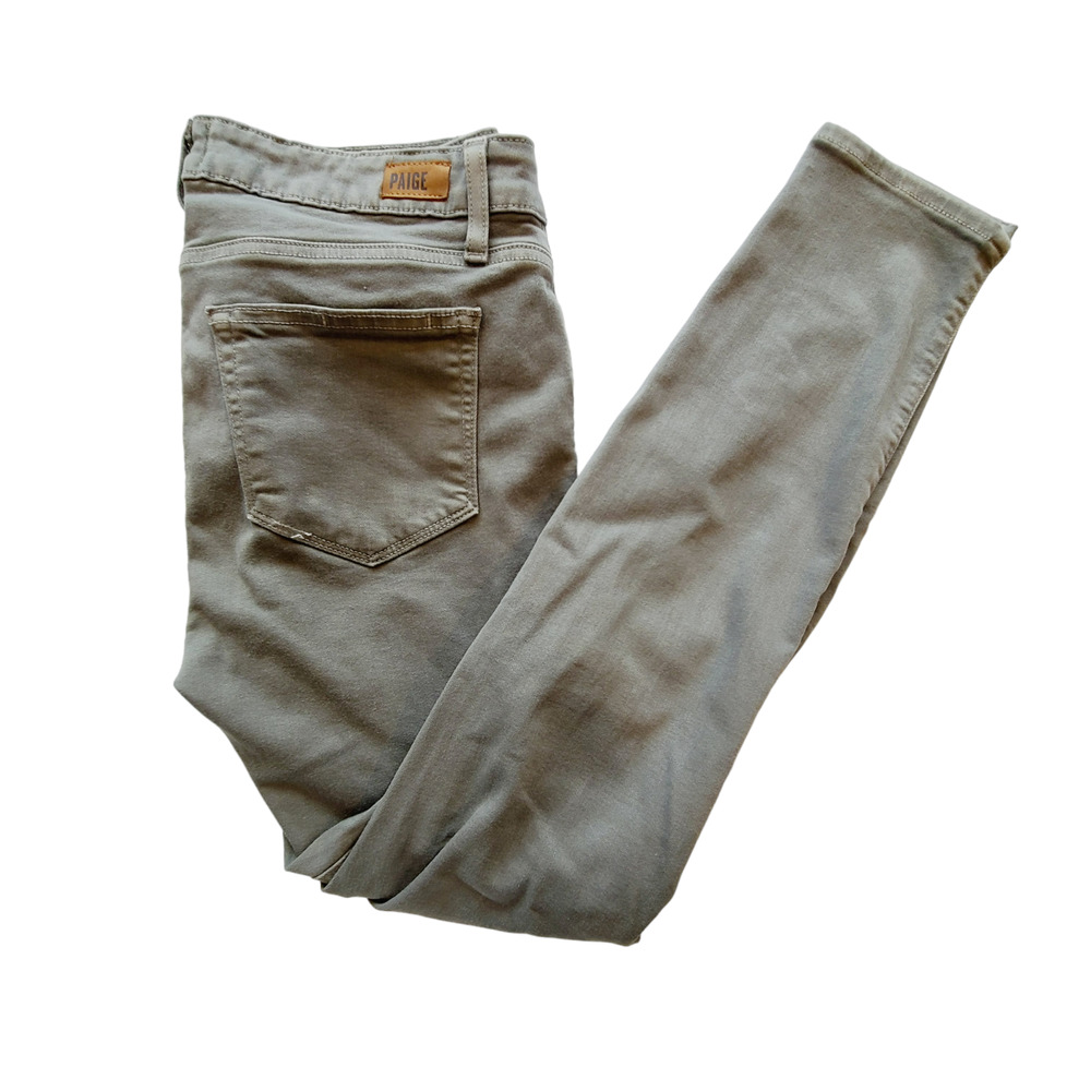 Paige Verdugo Ultra Skinny Jeans Olive Green Sage Size 29 Low Rise Stretch